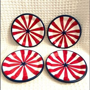 Nantucket Set of 4 Stripe & Star 6”Plates